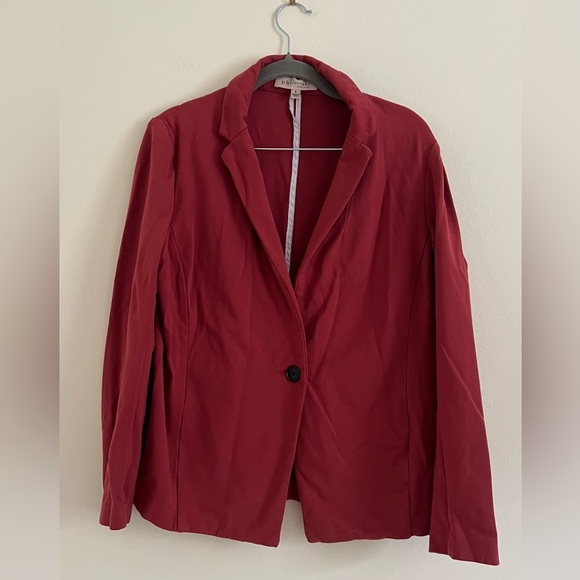 Philosophy Deep Red Womens Blazer 8 Stretch Single Breast Business Casual Preppy - Picture 1 of 10